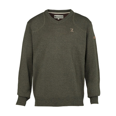 Product view of the V-neck Hunting Sweater