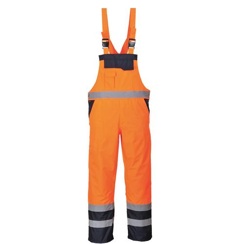 product image of the Portwest S488 Contrast Bib & Brace in the colour orange