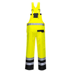 product image of the Portwest S488 Contrast Bib & Brace in the colour yellow