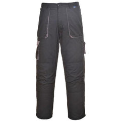 Product shot of the Portwest TX11 Texo Contrast Cargo Trousers in the colour black
